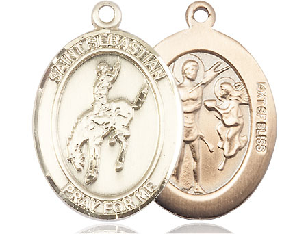 14kt Gold Filled Saint Sebastian Rodeo Medal
