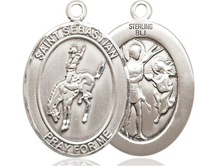 Sterling Silver Saint Sebastian Rodeo Medal