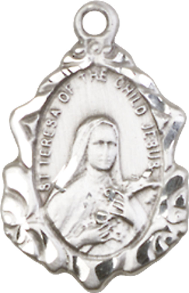 Sterling Silver Saint Theresa Medal - With Box