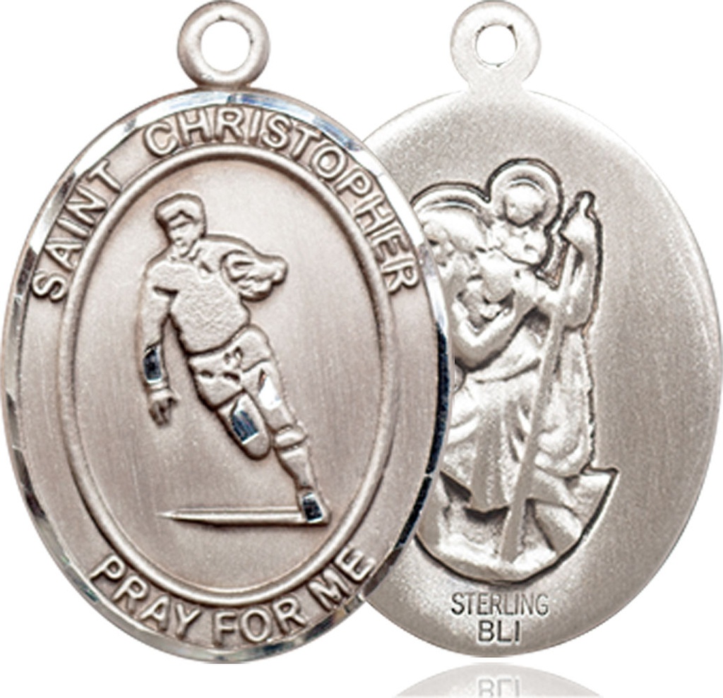 Sterling Silver Saint Christopher Rugby Medal