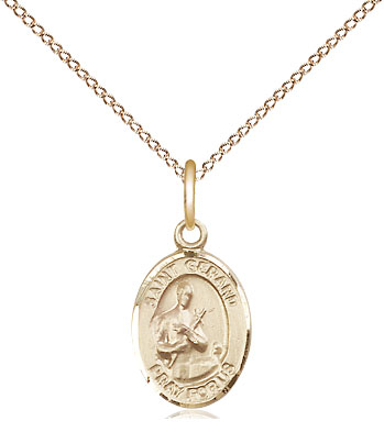14kt Gold Filled Saint Gerard Majella Pendant on a 18 inch Gold Filled Light Curb chain