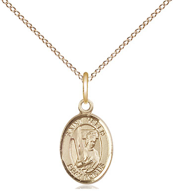 14kt Gold Filled Saint Helen Pendant on a 18 inch Gold Filled Light Curb chain