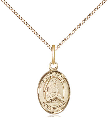 14kt Gold Filled Saint Emily de Vialar Pendant on a 18 inch Gold Filled Light Curb chain