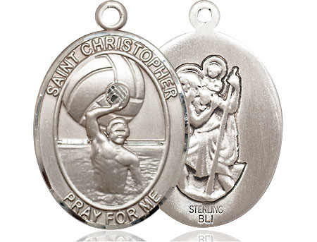 Sterling Silver Saint Christopher Water Polo-Men Medal