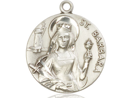 Sterling Silver Saint Barbara Medal