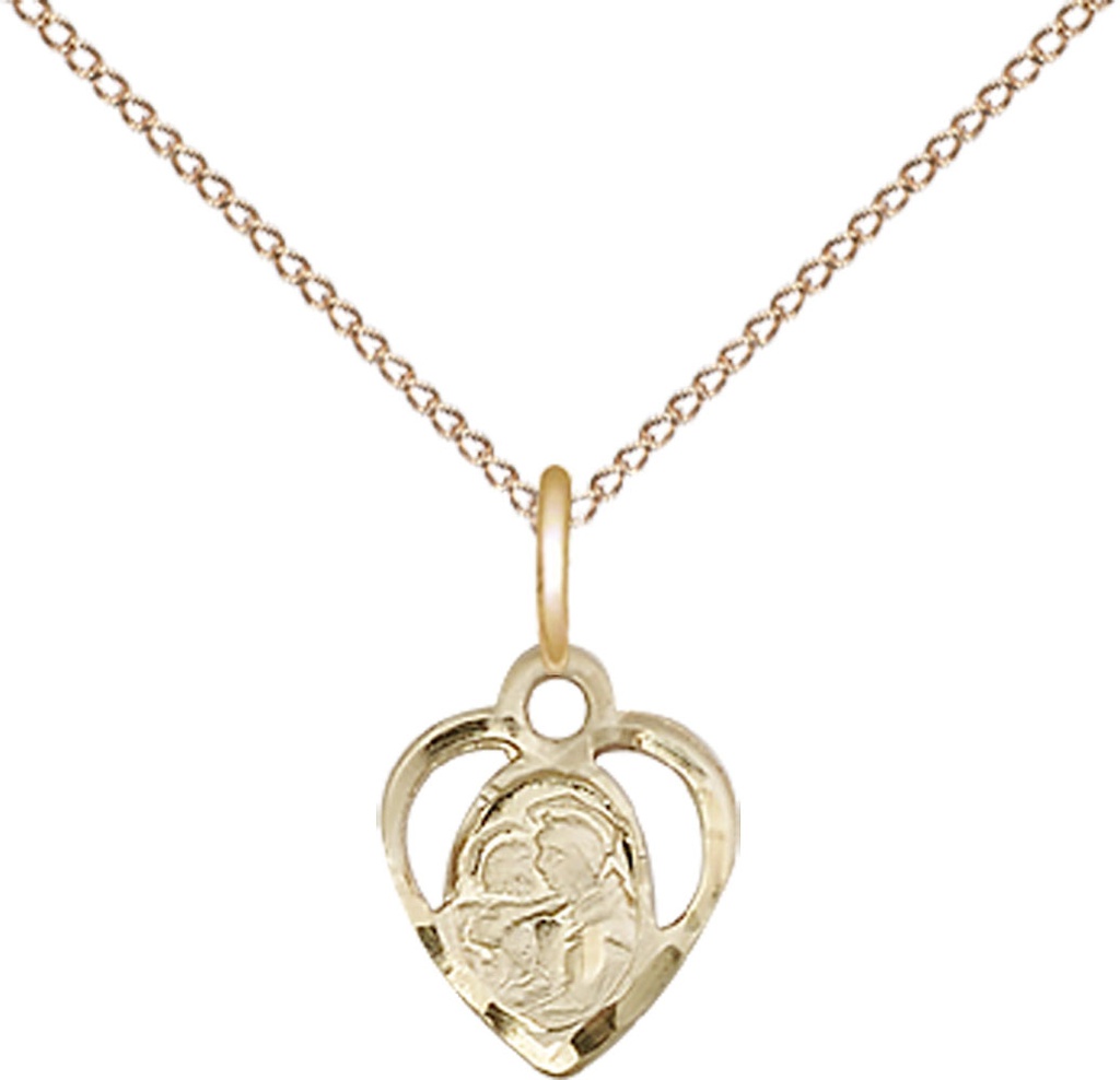 14kt Gold Filled Saint Anthony of Padua Pendant on a 18 inch Gold Filled Light Curb chain