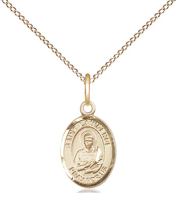 14kt Gold Filled Saint Lawrence Pendant on a 18 inch Gold Filled Light Curb chain