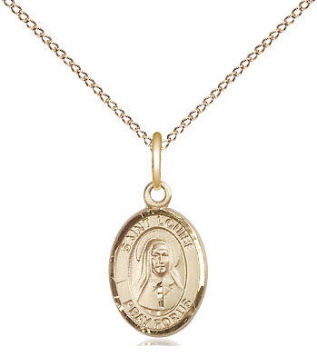14kt Gold Filled Saint Louise de Marillac Pendant on a 18 inch Gold Filled Light Curb chain