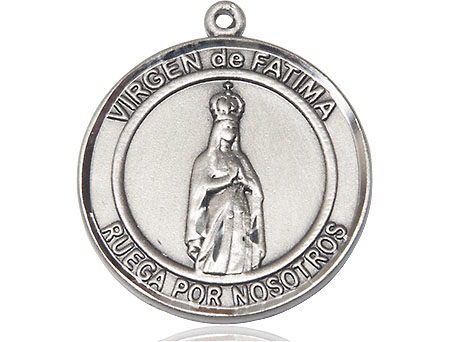 Sterling Silver Virgen de Fatima Medal