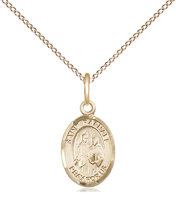 14kt Gold Filled Saint Raphael the Archangel Pendant on a 18 inch Gold Filled Light Curb chain