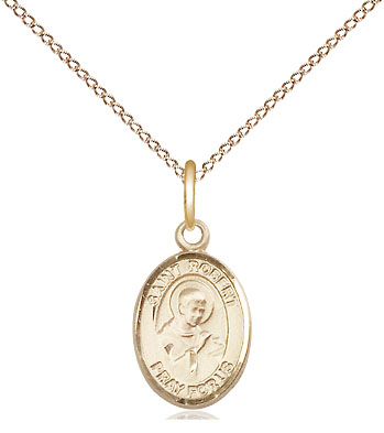 14kt Gold Filled Saint Robert Bellarmine Pendant on a 18 inch Gold Filled Light Curb chain