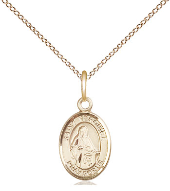 14kt Gold Filled Saint Veronica Pendant on a 18 inch Gold Filled Light Curb chain