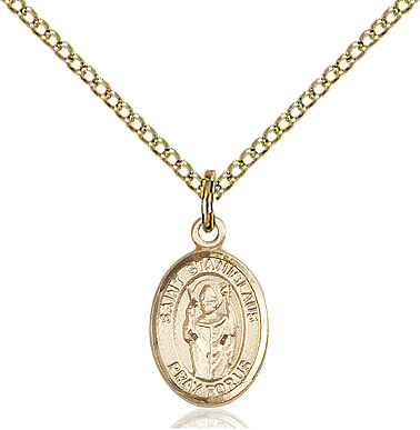 14kt Gold Filled Saint Stanislaus Pendant on a 18 inch Gold Filled Light Curb chain