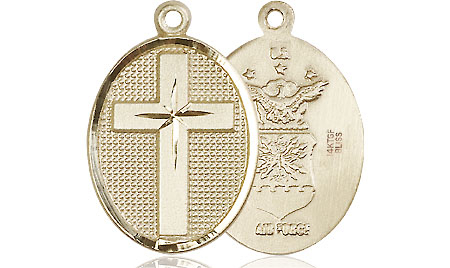14kt Gold Filled Cross Air Force Medal