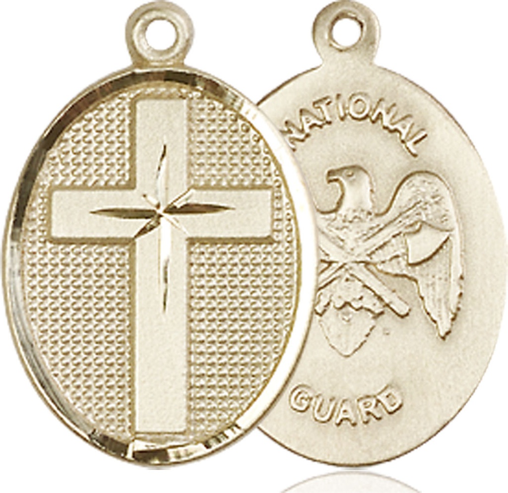 14kt Gold Filled Cross National Guard Medal