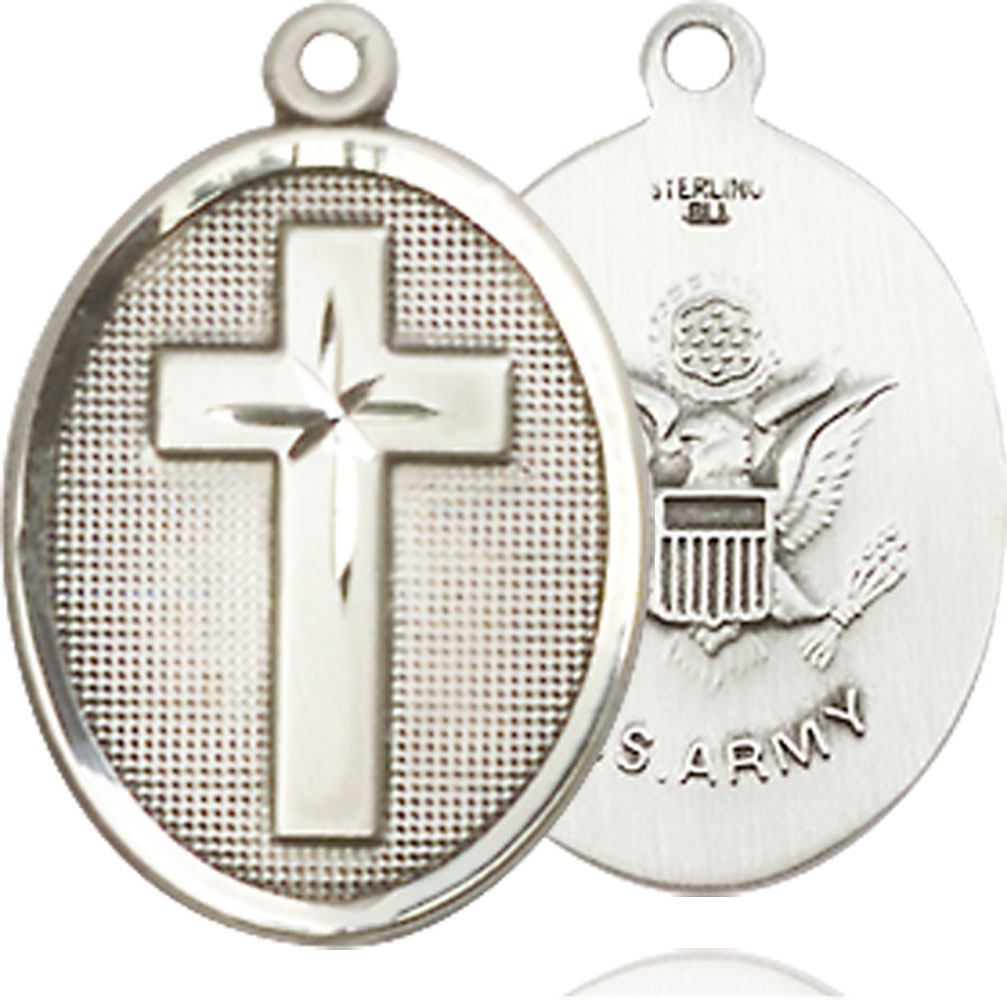 Sterling Silver Cross Army Medal