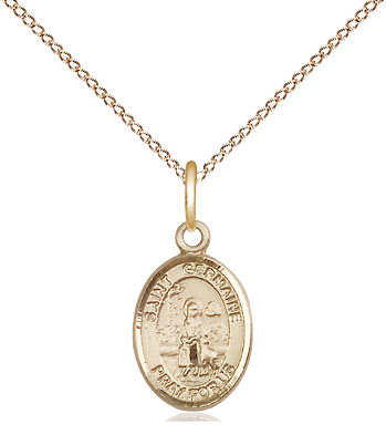 14kt Gold Filled Saint Germaine Cousin Pendant on a 18 inch Gold Filled Light Curb chain