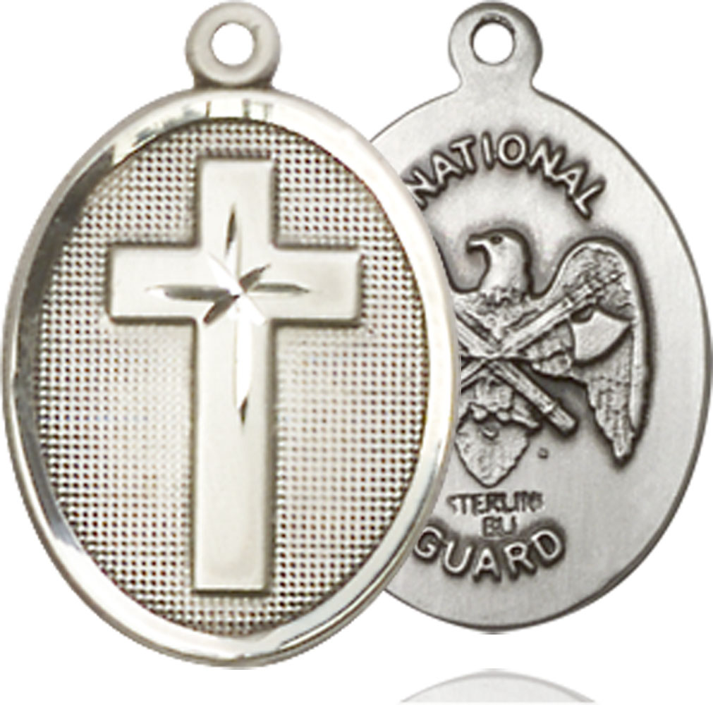 Sterling Silver Cross National Guard Medal