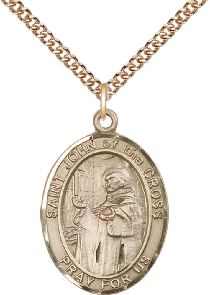 14kt Gold Filled Saint John of the Cross Pendant on a 24 inch Gold Filled Heavy Curb chain