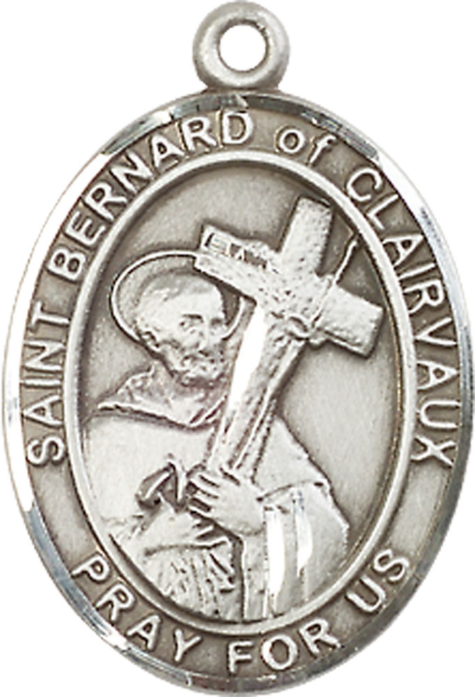 Sterling Silver Saint Bernard of Clairvaux Medal