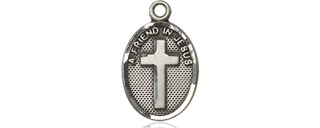 Sterling Silver Friend In Jesus Cross Medal