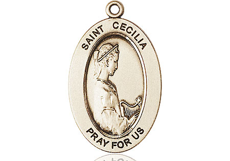 14kt Gold Filled Saint Cecilia Medal