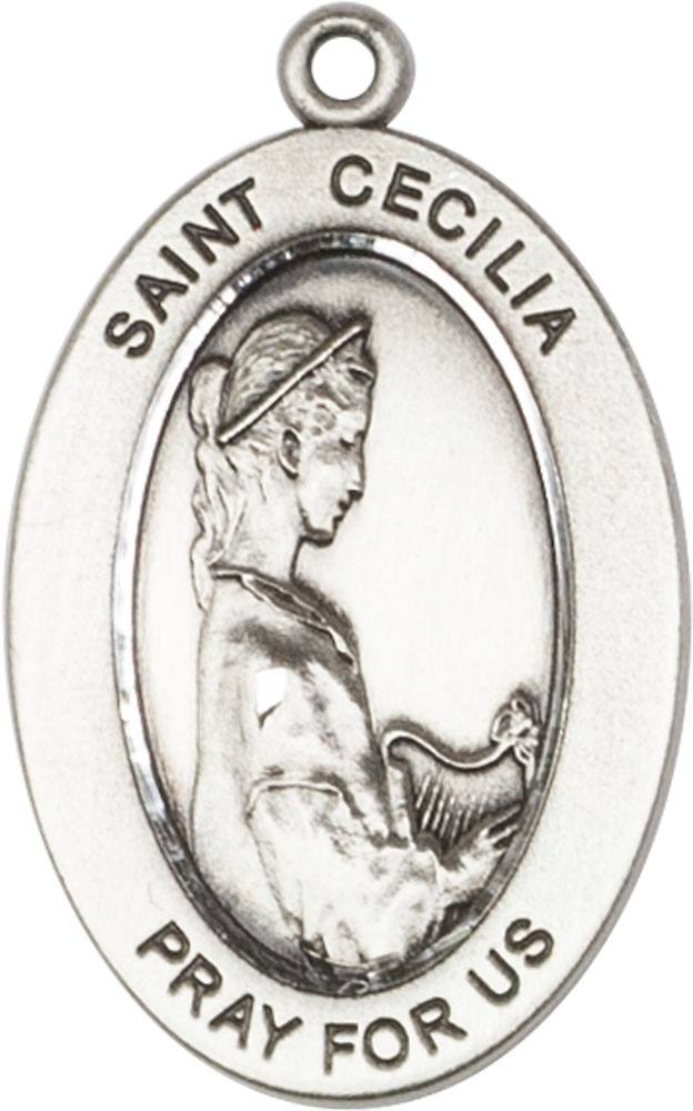 Sterling Silver Saint Cecilia Medal