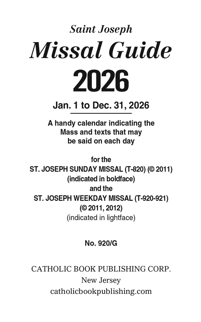Annual Missal  Guide