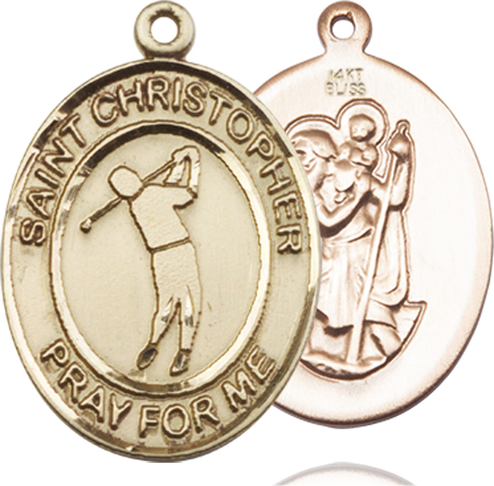 14kt Gold Saint Christopher Golf Medal