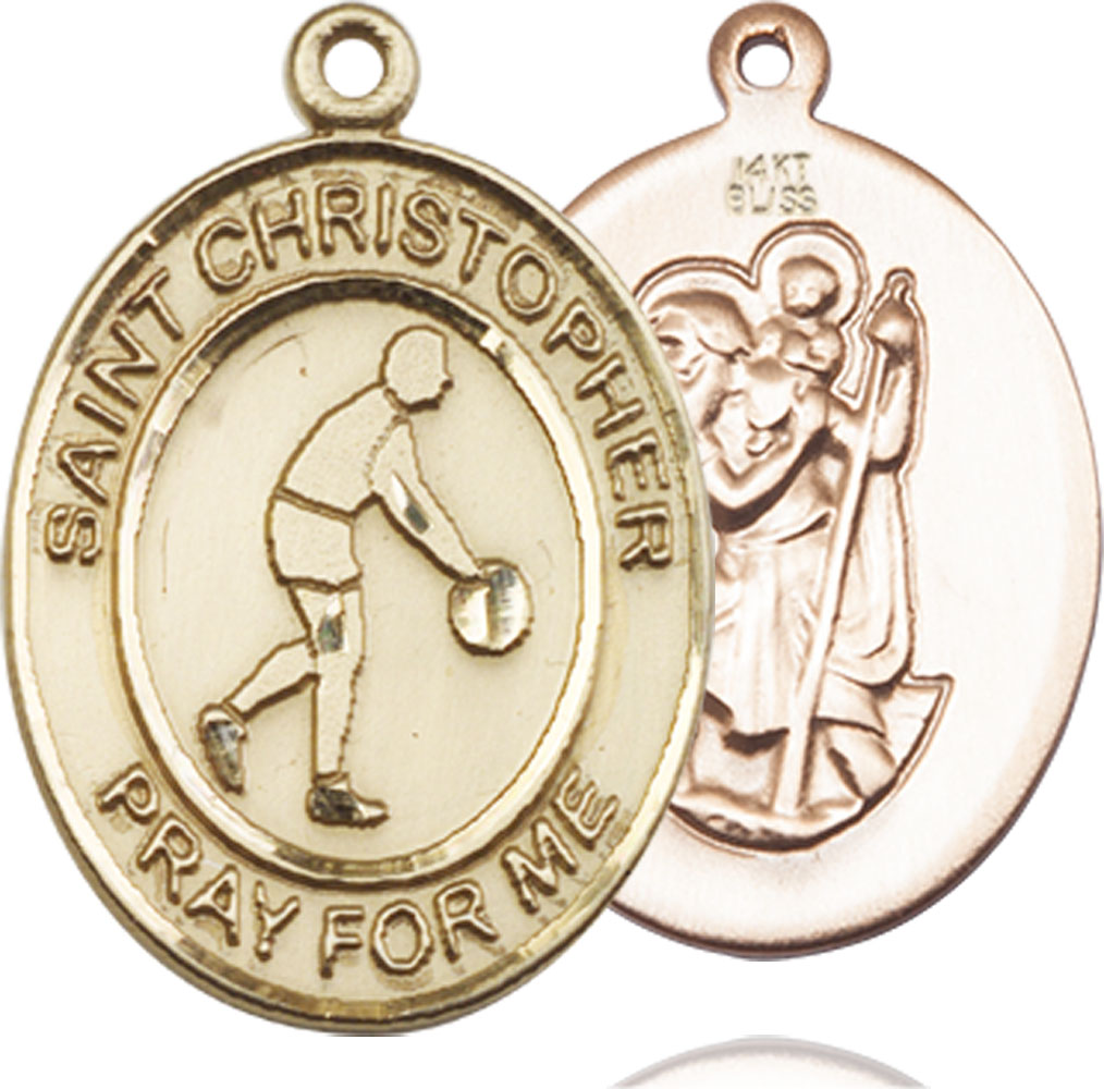 14kt Gold Saint Christopher Basketball Medal