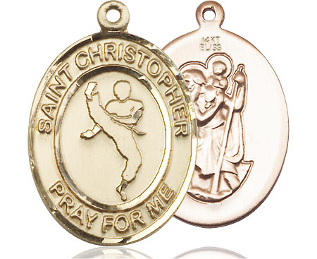 14kt Gold Saint Christopher Martial Arts Medal