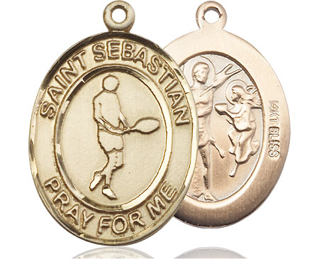 14kt Gold Saint Sebastian Tennis Medal