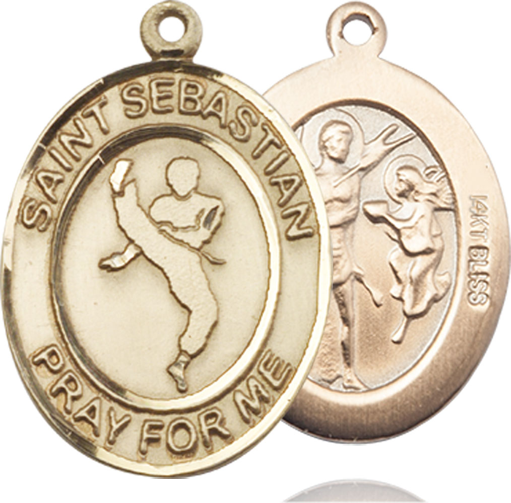 14kt Gold Saint Sebastian Martial Arts Medal