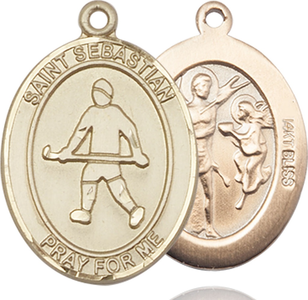 14kt Gold Saint Sebastian Field Hockey Medal