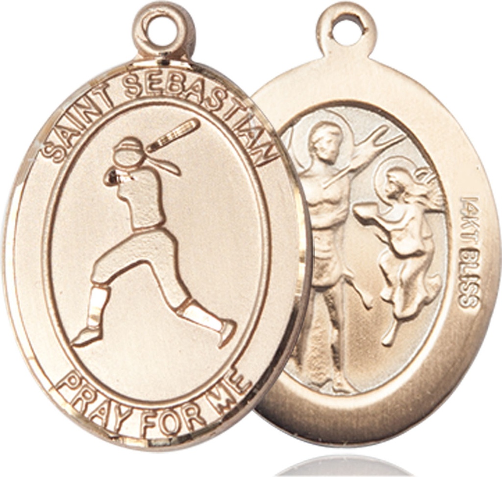 14kt Gold Saint Sebastian  Softball Medal