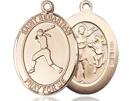 14kt Gold Saint Sebastian  Softball Medal