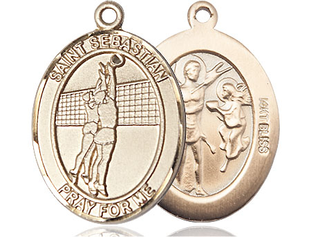 14kt Gold Saint Sebastian Volleyball Medal