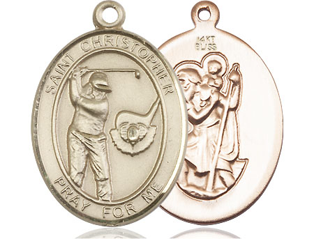 14kt Gold Saint Christopher Golf Medal