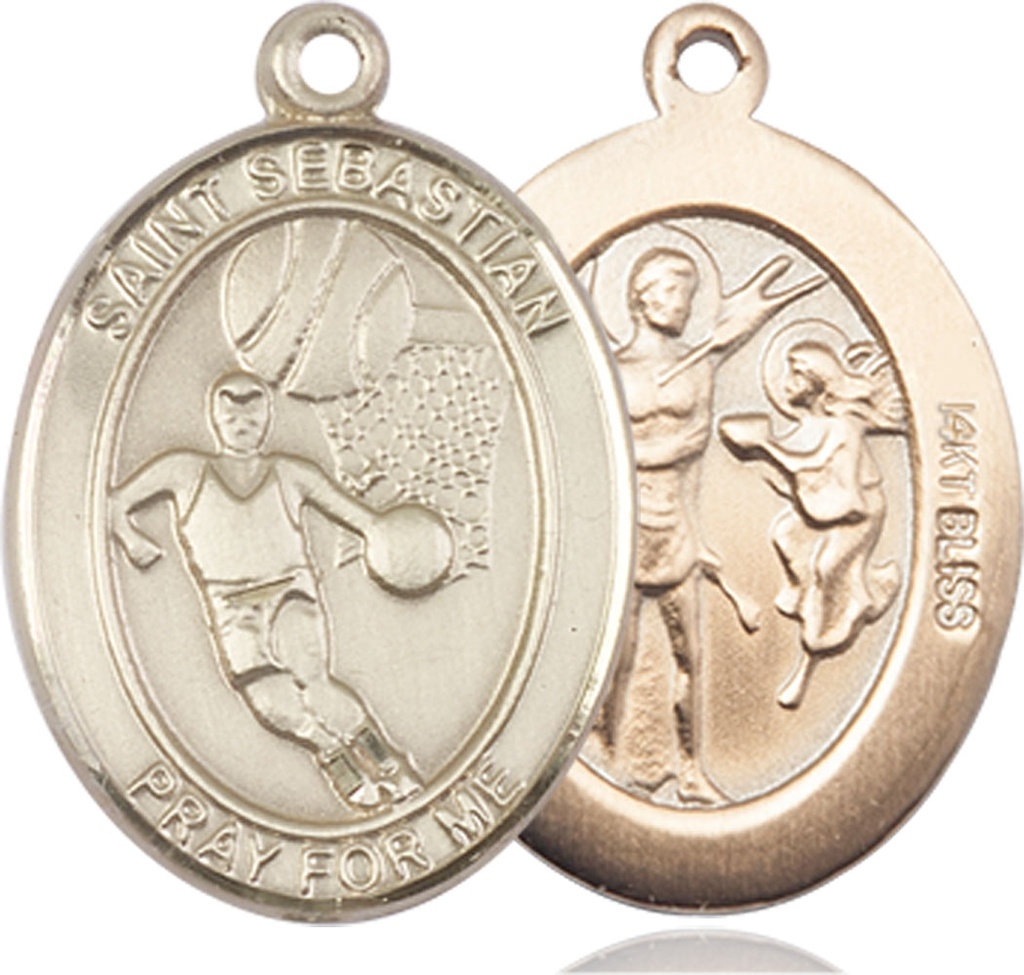 14kt Gold Saint Sebastian Basketball Medal