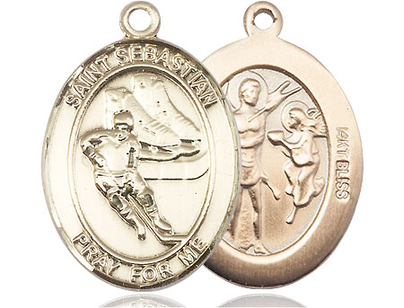 14kt Gold Saint Sebastian Hockey Medal