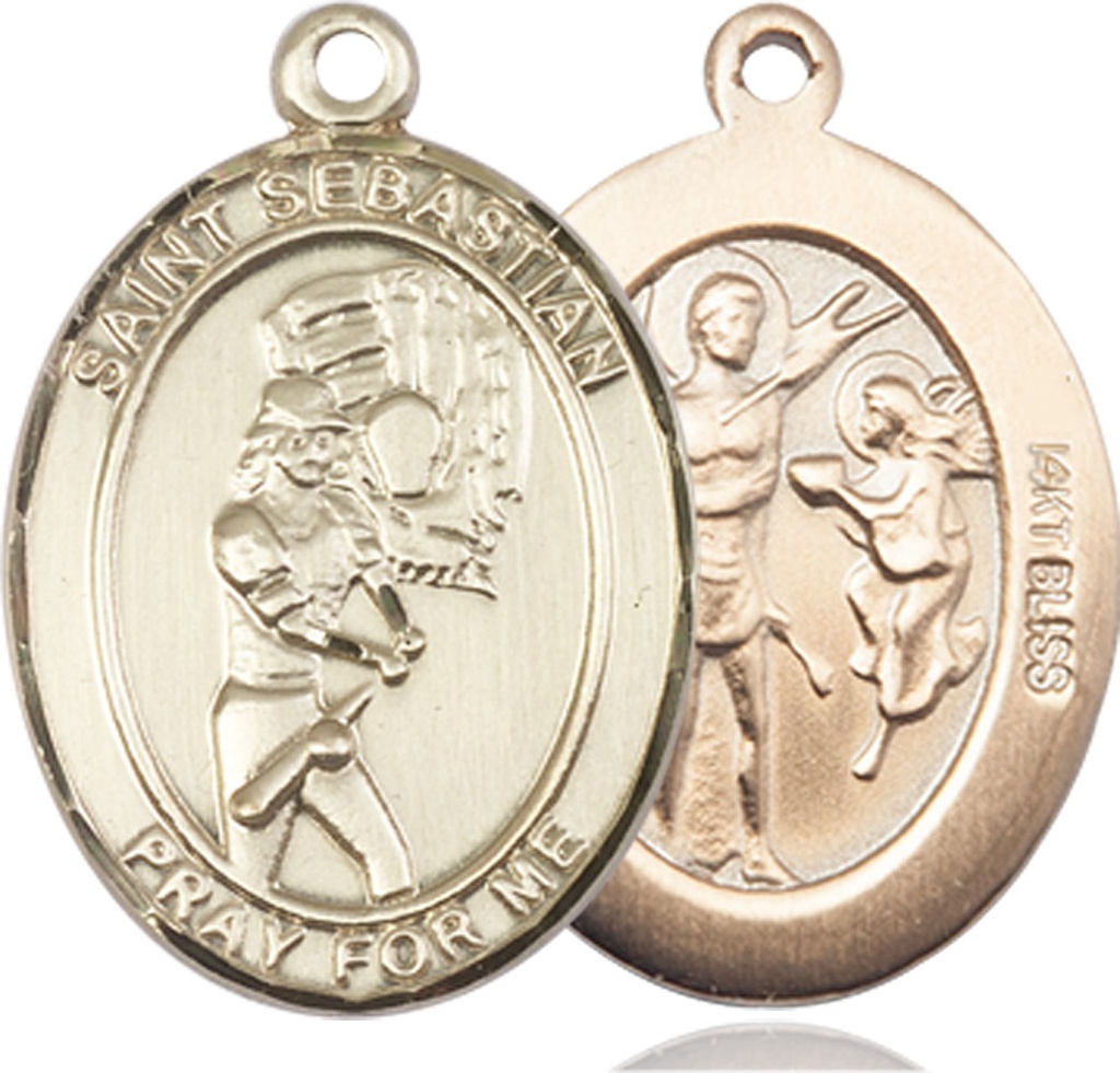 14kt Gold Saint Sebastian Softball Medal