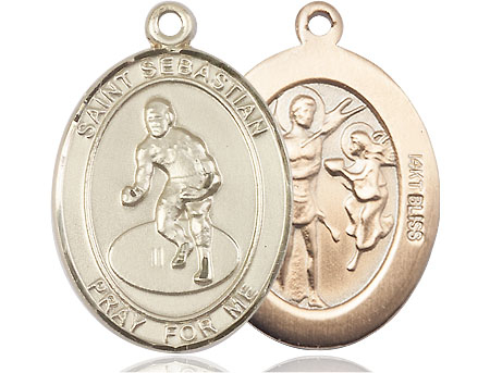 14kt Gold Saint Sebastian Wrestling Medal