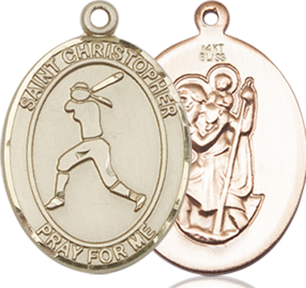 14kt Gold Saint Christopher Softball Medal