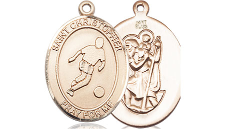 14kt Gold Saint Christopher Soccer Medal