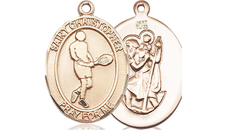 14kt Gold Saint Christopher Tennis Medal