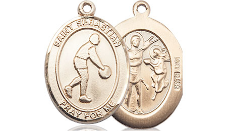14kt Gold Saint Sebastian Basketball Medal
