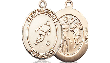 14kt Gold Saint Sebastian Soccer Medal