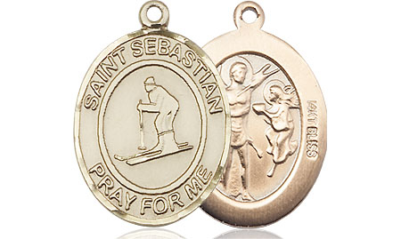 14kt Gold Saint Sebastian Skiing Medal