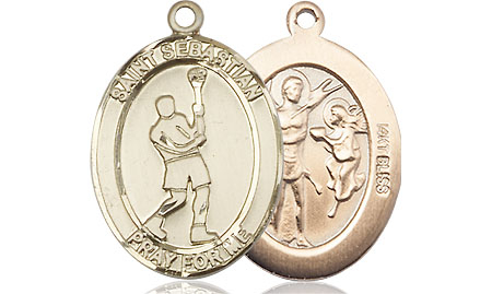 14kt Gold Saint Sebastian Lacrosse Medal