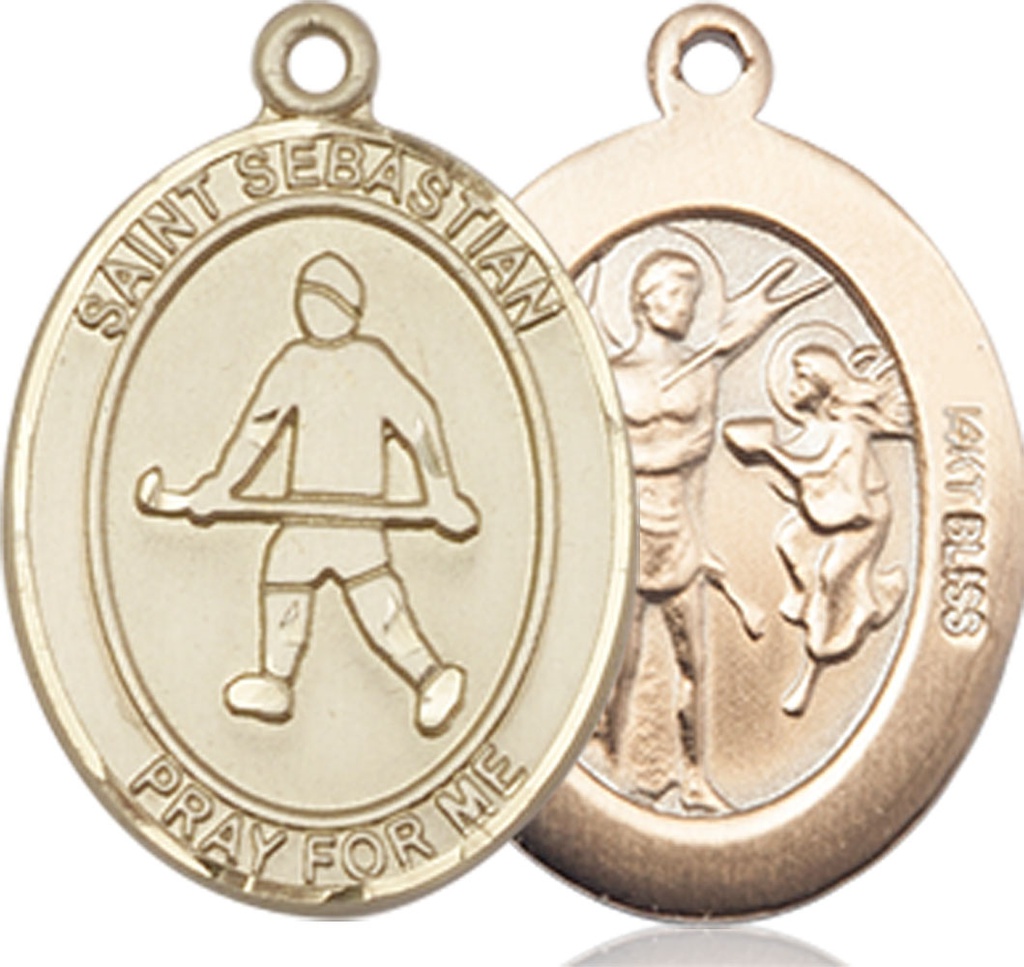 14kt Gold Saint Sebastian Field Hockey Medal